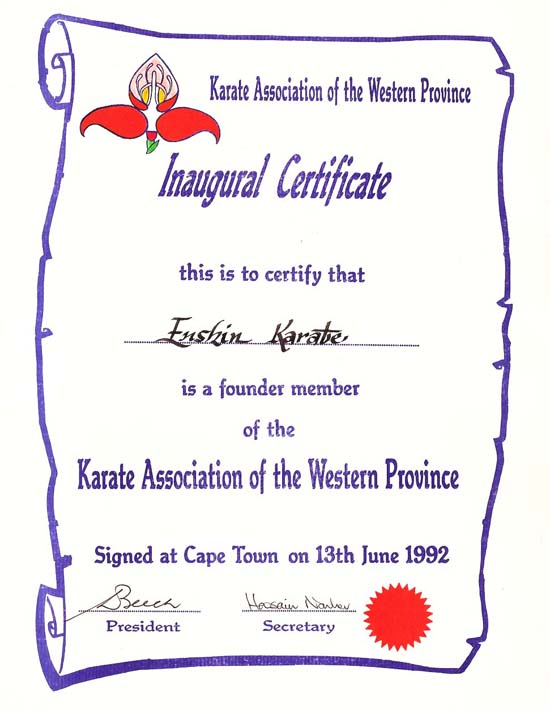 2Enshin certificate