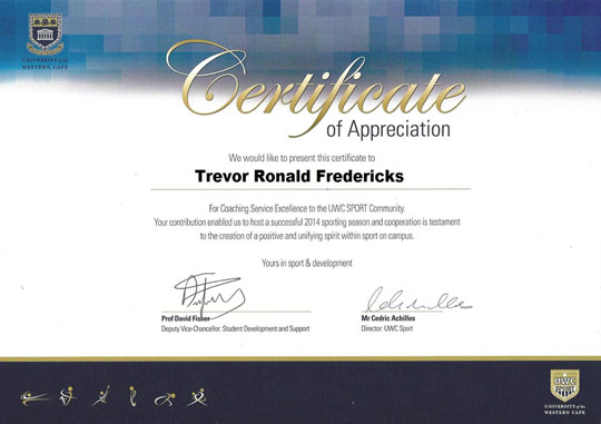 certificate of appreciation - uwc 2014 - 1